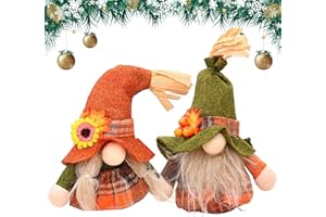Qazuwa Zwerg Puppe Deko Wichtel Süß Plüsch Dekorationen 2PCS Thanksgiving Herbst GNOME Plüsch Ornamente Bauernhaus Weihnachtsfiguren Oster Geschenk Für Home Wohnzimmer Schaufenster Geburtstag