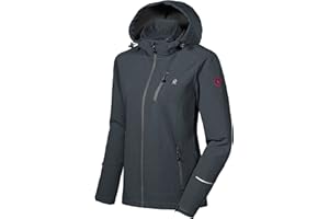 Little Donkey Andy, Giacca da neve in softshell da donna con cappuccio rimovibile, foderata in pile e idrorepellente