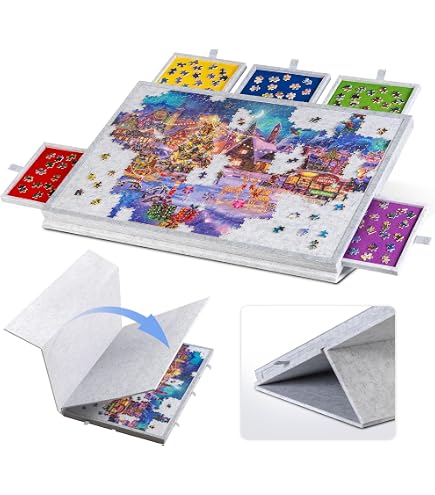 Table de puzzle roulante de 1500 pièces avec tiroirs, angle et hauteur réglables pour adultes, table de puzzle portable inclinable à partir de 133,69 € (août 2026