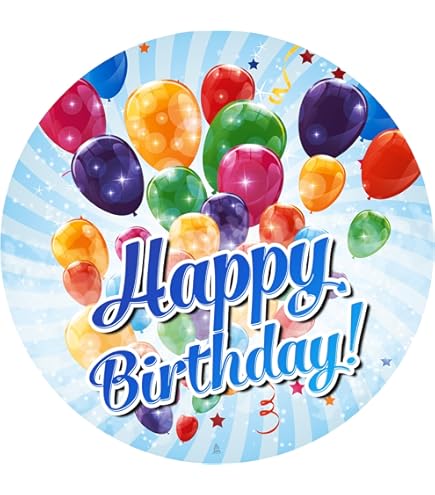 J&M DECO Edible Cake Topper Diameter 20 Cm Boy Birthday Cake Topper Sugar Paper Ready Made