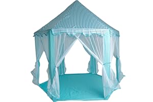 RELSY Pop-Up-Zelte für Kinder, blaues Pavillon-Spielzelt für Indoor- und Outdoor-Abenteuerspiele – Blauer Deluxe-Pavillon/Schlosszelt für Jungen und Mädchen
