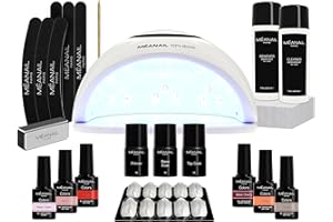 MEANAIL Paris - Kit manucure - Complet - Vernis semi permanent - Lampe 48W LED - 6 Vernis à Ongles - 1 Base Coat - 1 Top Coat - 1 Primer - Cruelty Free - Vegan - Coffret Sphère