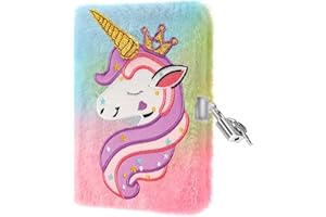 Journal Intime Fille PESLNG avec Cadenas | Carnet Secret, Cadeau Fille | Encourage l'Écriture, Parfait pour l'École et les Occasions Spéciales (Licorne à l'œil fermé, Multicolore)
