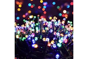 PhilzOps Łańcuch świetlny z 1000 diodami LED, do użytku na zewnątrz, 25 m, kolorowy łańcuch świetlny na Boże Narodzenie, 8 trybów, wodoszczelny, oświetlenie choinkowe, na imprezę, do wnętrz, na