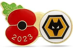 THE ROYAL BRITISH LEGION Royal British Legion Wolverhampton Wanderers Poppy Football Pin 2023
