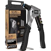 KLRStec Professional Manual Riveter Kit with 120 Rivets and 4 HSS Bits | 1/4" to 1/4" Blind Rivet Rivet Gun with 4 Quick Chan