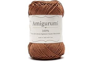 TRICOT CAFE' Tricot Cafè Amigurumi, Made in Italy - Filato Gomitoli in Puro cotone - Ideale per Bambole, Pupazzi e Borse a Uncinetto - Abbigliamento Leggero - Ferri/Uncinetto 3.00/4.00 (Marrone 155, 1 Pezzo)