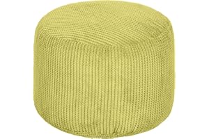 Loft 25 Bean Bag Foot Stool Round Bubble | Indoor Living Room Leg Rest | Ergonomically Designed Pouffe | Ultra Comfy & Durable (Lime)