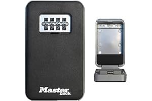 Master Lock Caja de Seguridad para Llaves Montaje en Pared con Sistema de Apertura “Tirar para Abrir”, de tamaño Mediano, para Exteriores, con Kit de Montaje Incluido