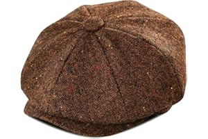 JANGOUL Boys Vintage Newsboy Cap Tweed Flat Beret Cabbie Hat for Kids Toddler Pageboy