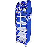 FLIPZON Multipurpose 6 Shelve Baby Wardrobe (Unbreakable Material) - Blue