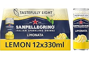 San Pellegrino Boisson gazeuse italienne légère au citron pétillant en conserve 12 x 330 ml | 73 K de calcul par canette