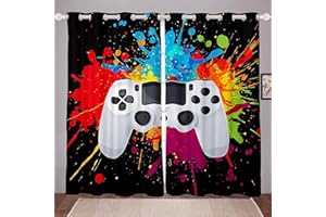 Fgolphd Rideaux occultants Gamepad Games - En tissu imperméable - Pour chambre d'enfant - Œillets en haut - 100 % polyester (220 × 215 (l x h) - 13)