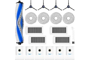 ALLOYTOOL Lot de 20 accessoires pour robot aspirateur ECOVACS DEEBOT X5 Omni / X5 Pro. 1 Brosse Principale, 4 HEPA Filtres, 4 Chiffons, 6 Sacs à poussière, 4 Brosses latérales,1 Brosse de Nettoyage