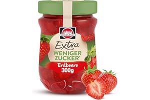 ‎SCHWARTAU Schwartau Extra Weniger Zucker Erdbeere, zuckerreduzierter Fruchtaufstrich, 300g