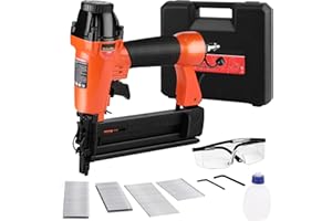 ValueMax Agrafeuse Pneumatique Multifonctionnelle 2 en 1 avec Boîte de Rangement Cloueuse 18GA avec 200 Agrafes et 200 Clous, Idéal pour Bricolage, Décoration, Murale, Tapisserie, Bois