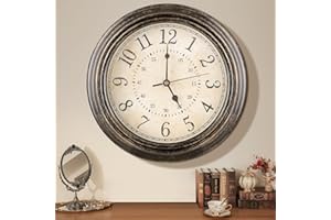 PIKOY Wall Clock Vintage Wall Clocks for Living Room Accessories, 30CM Silent Wall Clocks Non Ticking Kitchen Clock, Easy to Read Large Wall clock, Accurate Quartz Kitchen Clock, Vintage Bedroom Accessories