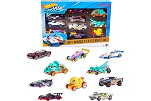 Hot Wheels Let’s Race – Set da 10 Veicoli (Un Set a Sorpresa tra Stili Assortiti), macchinine 1:64 dalla Serie Animata Netflix, per Giocare o esporre, con Dettagli Autentici, per Bambini 3+, JGN40