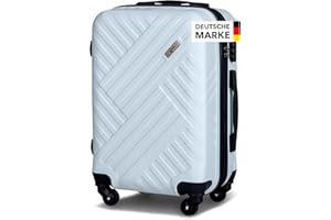Xonic Design Reisekoffer - ABS Hartschalen Koffer mit 360° Leichtlauf-Rollen - hochwertiger Trolley mit Zahlenschloss in M-L-XL oder Set (Pastell Iceblau, M)