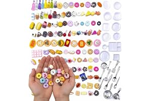 Parti av 150 mini dekorativa matvaror i miniatyr - I harts - Tillbehör för miniatyrdockhus - Köksaccessoarer för små dockor