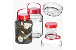 KADAX Barattolo per cetriolo con coperchio, contenitore ermetico, palloncino in vetro, universale, per cetrioli, conservazione, barattolo per conservazione, barattolo da 4 l, set da 2 pezzi