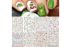 KALEFUL Nagelsticker Weihnachten, 9 Blatt Selbstklebend Nagelaufkleber Nail Art Sticker Dekoration Nageldesign Zubehör