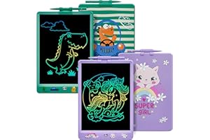 DYNASONIC (Confezione 2 tavole) Tavoletta di scrittura LCD a colori da 10 pollici per bambini. Lavagna magnetica per disegnare. Giocattolo educativo. Regalo per bambini