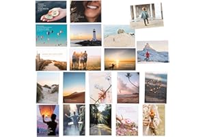 ‎KIPITAN 20er Postkarten Set mit Sprüchen und Zitaten zum Thema ACHTSAMKEIT – Jede Postkarte ein Spruch oder Zitat