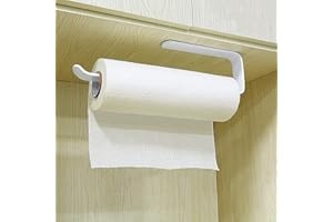 ANHORTS Portarrollos de Cocina, Adhesivo Porta Rollos Papel de Cocina, Soporte Papel Cocina Sin Perforación, Soporte Rollo Cocina de Pared, Aluminio (33cm(White))