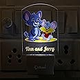 UKANI® Tom N Jerry Design Single Color White Light UV Multi Color Print Night Lamp for Kids Bed Room/Home/Office/Gift