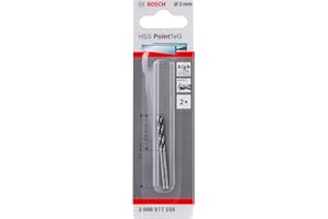 Bosch Professional Bosch Professional 2 brocas helicoidal HSS PointTeQ (para metal, 2 x 24 x 49 mm, accesorio de taladro), Na., diámetro 2 mm