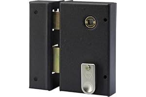 Vachette Serrure en Applique Verticale à fouillot Gauche, Porte d'Entrée, Porte intérieure - 67286/SC G - Sûreté à Gorge, Axe à 44 mm, Utilisation avec poignée carré de 7 mm, 2 Clés fournies, Marron