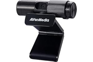AVerMedia Live Streamer WEBCAM 313: Full HD 1080p, dos micrófonos incorporados, pestaña de seguridad y giro 360º, óptimo teletrabajo, videoconferencias
