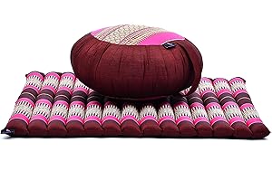 LEEWADEE Set de méditation - Set de méditation en kapok, Coussin et Tapis de méditation Zafu et Zabuton