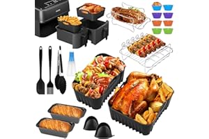 POFIBO Heißluftfritteuse Zubehör für Philips Dual Basket Airfryer 5000/3000 Serie 6L/3L, Airfryer Silikonform Zubehör für Philips 5000, BPA-frei, Wiederverwendbares & Lebensmittelechtes (25 Stück)