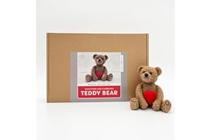 Bergin & Bath Needle Felting Kit, Teddy. Make a Sweet Little Teddy Bear with This Craft kit for Adults and Teens. Planet Friendly Wool.