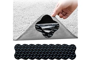 FEXPDL 8 Pieces Square Rug Gripper Rug Grippers From Rug To Carpet Rug Grippers For Laminate Floor Carpet Grippers Rug Washable Tape For Carpet For All Kinds Of Rugs
