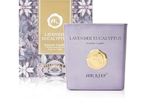 Airkeep Candle Duftkerze Lavender Eucalyptus, 460g Kerze mit langer Brenndauer bis zu 94 Stunden, Geschenke Kerze für Frauen Männer