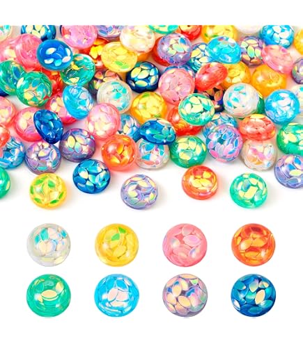 15 Perles Strass Cabochon Ronds 16mm - Multicolore - à Coller - Bijoux DIY