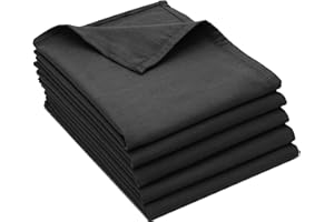 ZOLLNER 5 strofinacci, cotone-lino, 50x70 cm, super assorbenti, senza pelucchi - lavabili a 60°C - nero - qualità gastronomica - certificato Oeko Tex®