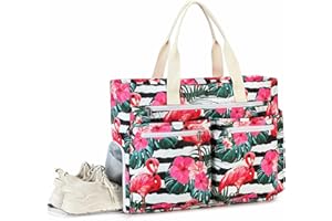 Makukke Sac de Plage XXL - Grand Beach Bag Avec Compartiment à Chaussures - Pliable - Ultra léger - Avec Fermeture éclair - Pour Vacances, Voyages, Gym, Pique-Nique
