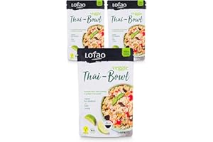 ‎LOTAO LOTAO Veggie Thai Bowl 3x220g Set Vegane Fertiggerichte | BIO-Gerichte ohne Zusätze und Soja | Schnell und praktisch: Fertigessen für Mikrowelle und Pfanne | Vegane Lebensmittel für jeden Tag