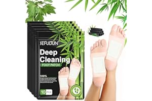 Youery 50 Stück Detox Fußpflaster, Entgiftungspflaster für Füße, Deep Cleansing Foot Pads,Fußpflegepads, Natürliche Fusspflaster, Detox Pflaster, für Hilfe Schlafen und Stressabbau