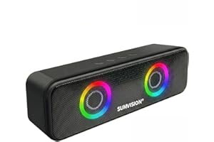 Sumvision Tekuno Portable Bluetooth Speaker True Wireless Stereo Speakers Chroma LED 24Hr 1200mAh Long Life Battery Bluetooth 5.3 USB C Fast Charge Enhance Bass Drop Protect UK Design UK Tech Support