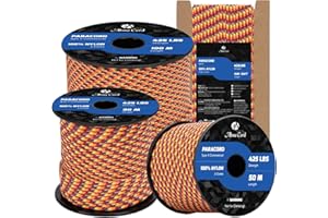 Abma Cord Paracorde 3mm 15m Corde Nylon Type II 3 Brins Corde de Survie, Corde Extérieure pour Linge Extérieur - Max. 192 kg - Phoenix Sunrise
