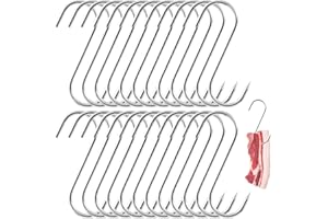 JJZGPP 24 Metzgerhaken, Fleischerhaken aus Edelstahl, Fleischerhaken für die Behandlung von Fleisch, Rostschutz, geeignet zum Aufhängen von Aal, Forelle, Rind, Schweinefleisch