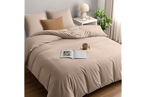 Utopia Bedding Housse de Couette 220x240 cm avec 2 Taies d'oreiller 65x65 cm (Beige) - Parure de lit 220 x 240 cm - Ensembles de Housses de Couette en Microfibre brossée Douce