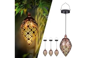 Görvitor Solcellslykta för utomhusbruk, 4 stycken, metallsollykta för utomhusbruk, IP44 vattentät, orientaliska solcellslampo
