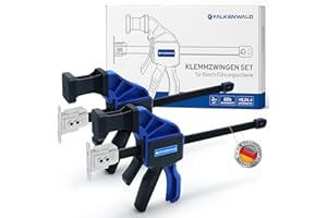 Falkenwald Set di 2 morsetti con una sola mano per guida Bosch, per tensionare, allungare, fissare con una sola mano, morsetto di serraggio per guida Bosch, morsetti di serraggio con una sola mano