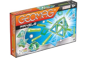 GEOMAG - CLASSIC PANELS - 83 pièces - Jeu de Construction Magnétiques pour Enfants dès 5 ans - Fabrication Suisse - Blocs Construction avec 28 Tiges, 24 Billes, 30Tiles, 1 Base - Jeux Aimantés STEM
